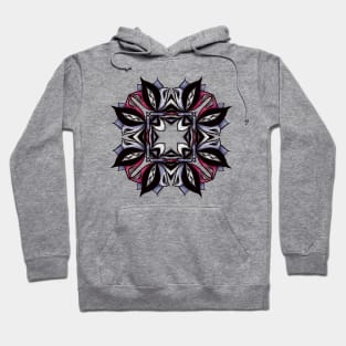 Gothic floral mandala with leaves and bugs Hoodie